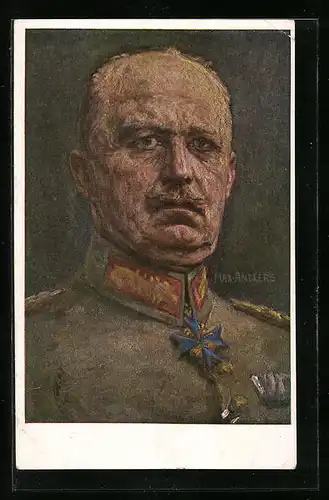 Künstler-AK Portrait von Erich Ludendorff in Uniform