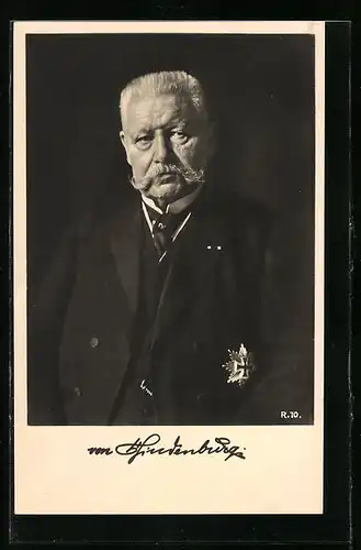 AK Portrait des Reichspräsidenten Paul von Hindenburg