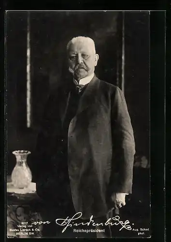 AK Portrait des Reichspräsidenten Paul von Hindenburg