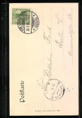 AK Bad Freienwalde a. Oder, Königshöhe, Papenmühle, Bismarckdenkmal