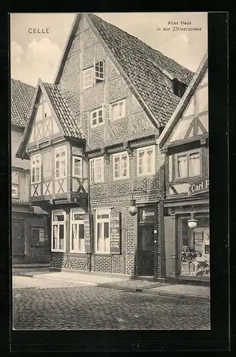 AK Celle, Altes Haus in der Zöllnerstrasse mit Restaurant