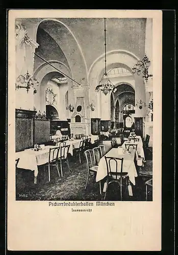 AK München, Gasthaus Pschorrbräubierhallen, Innenansicht