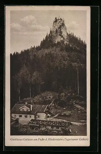 AK Tegernsee, Gasthaus Galaun am Fusse des Riederstein