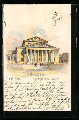 Lithographie München, Hof- & Nationaltheater