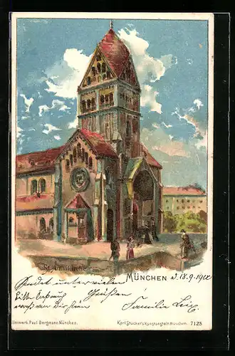 Lithographie München, St. Annakirche