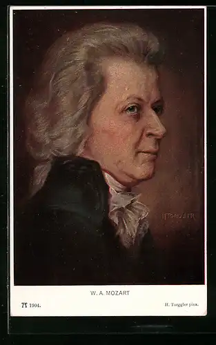 AK Portrait von Wolfgang Amadeus Mozart, Komponist