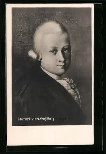 AK Portrait von Mozart vierzehnjährig, Musiker