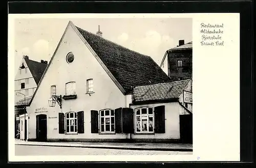 AK Bremen-Vegesack, Restaurant Grauer Esel von Jonny Schmielau, Am Hafen 1