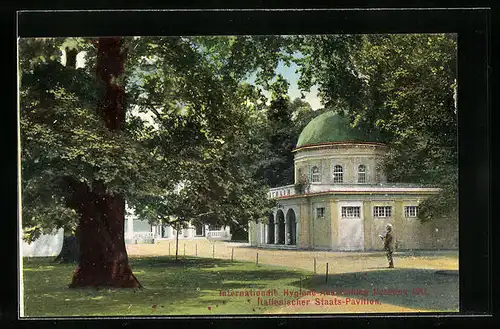 AK Dresden, Internationale Hygiene-Ausstellung 1911, Italienischer Staats-Pavillon