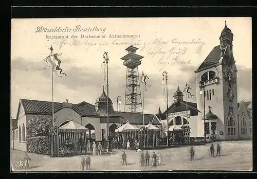 AK Düsseldorf, Düsseldorfer Ausstellung, Restaurant der Dortmunder Aktienbrauerei