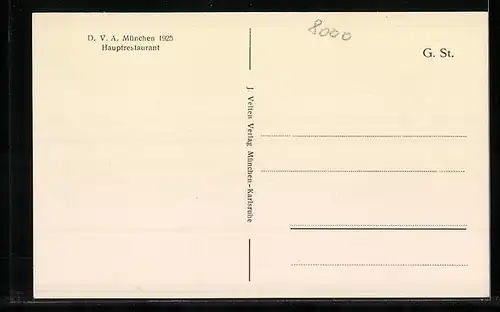 AK München, D. V. A. 1925, Hauptrestaurant, Ausstellung