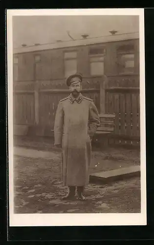 AK Nikolaus II. von Russland im Uniformmantel