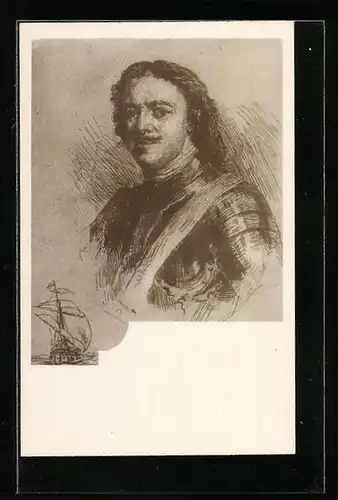 AK Peter I. von Russland in Uniform