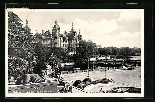 AK Schwerin, Schloss vom Museum aus gesehen
