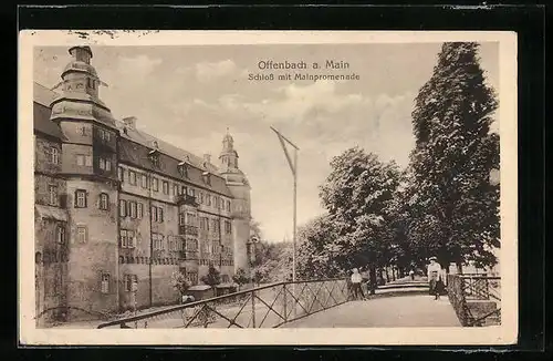 AK Offenbach, Schloss mit Mainpromenade