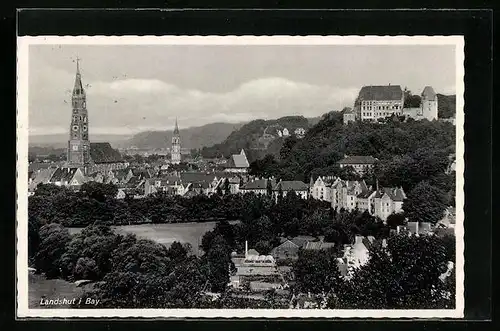 AK Landshut, Ortsansicht aus der Vogelschau