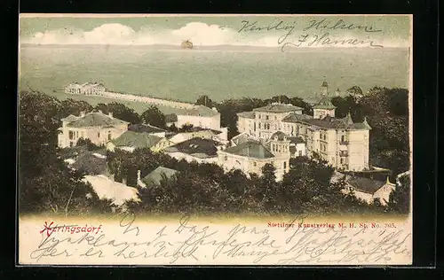 AK Heringsdorf / Usedom, Ortsansicht aus der Vogelschau