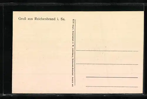 AK Reichenbrand i. Sa., Ortsansicht mit Schule und KIrche