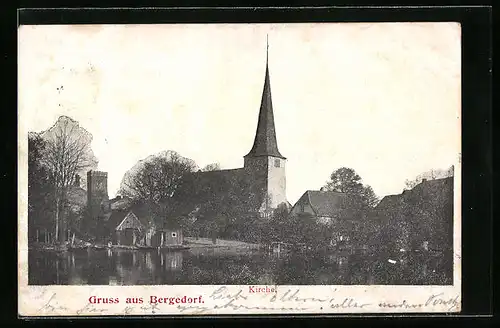 AK Hamburg-Bergedorf, Blick zur Kirche