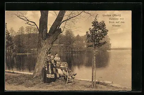 AK Lindow (Mark), Wutzsee mit Blick auf das Kloster