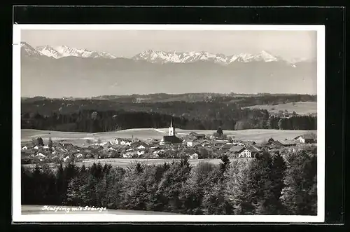 AK Halfing, Gesamtansicht mit Gebirge