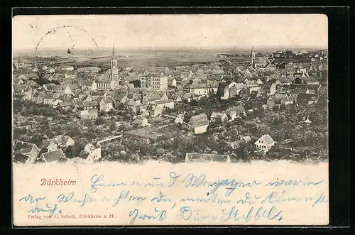 AK Dürkheim, Ortsansicht aus der Vogelschau