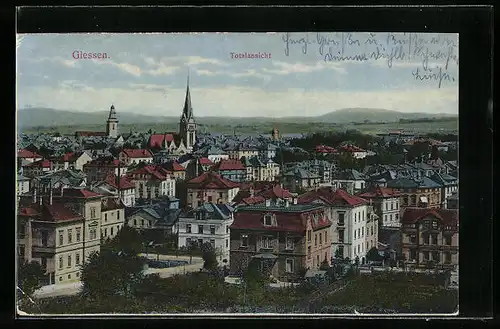 AK Giessen, Totalansicht aus der Vogelschau