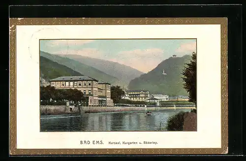 AK Bad Ems, Kursaal, Kurgarten und Bäderley