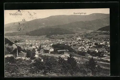 AK Waldkirch, Gesamtansicht mit Kandelgebirge
