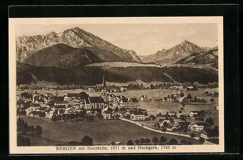 AK Bergen, Gesamtansicht mit Hochfelln und Hochgern