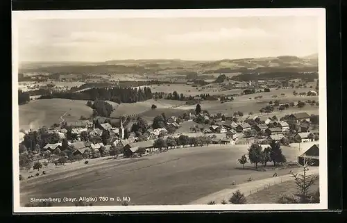 AK Simmerberg (bayr. Allgäu), Panorama aus der Vogelschau