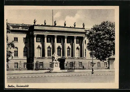 AK Berlin, Universität mit Humboldt-Denkmal