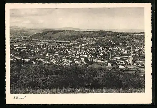 AK Lörrach, Totalansicht aus der Vogelschau
