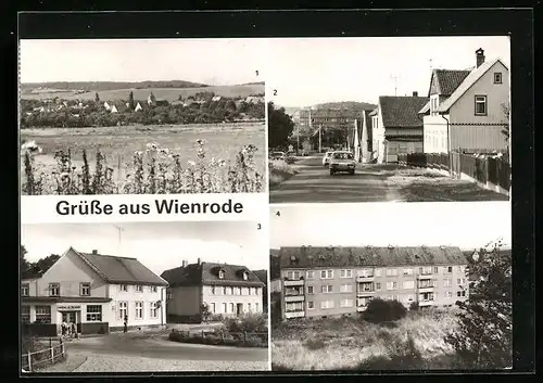 AK Wienrode, Ortsansicht, Ortspartie, Blick zum Gasthaus Zur Harzquelle, Neubauten