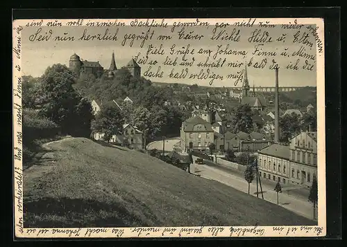 AK Mylau i. Vogtland, Ortsansicht von Osten