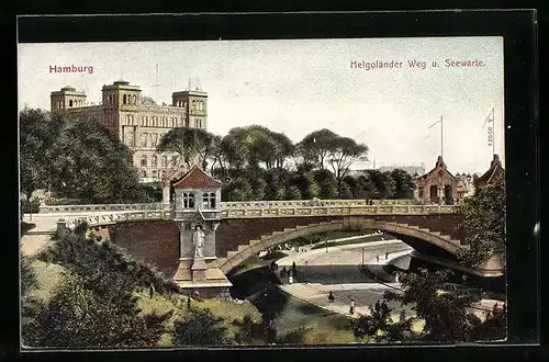 AK Hamburg-St.Pauli, Helgoländer Weg und Seewarte
