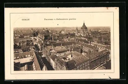 AK Berlin, Panorama vom Rathausturm gesehen