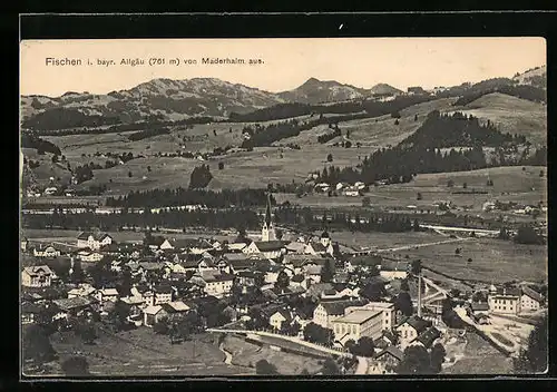 AK Fischen i. bayr. Allgäu, Totalansicht von Mäderhalm aus