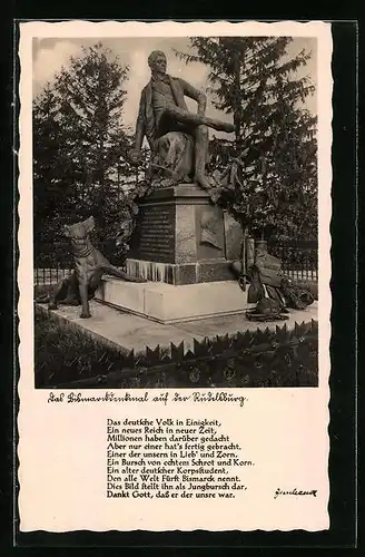 AK Naumburg (Saale), Bismarckdenkmal auf der Rudelsburg