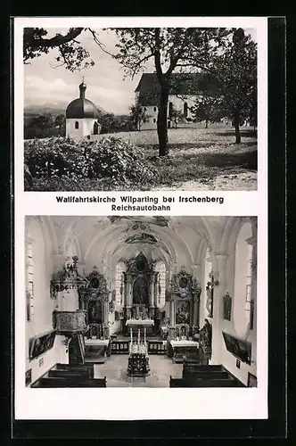 AK Wilparting, Wallfahrtskirche von aussen und innen