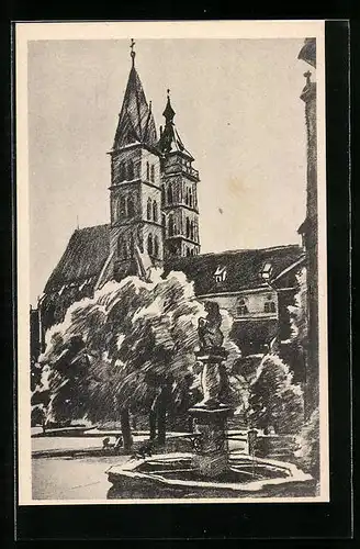 Künstler-AK Esslingen am Neckar, Dionysiuskirche