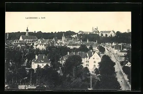 AK Landsberg am Lech, Totale aus der Vogelschau