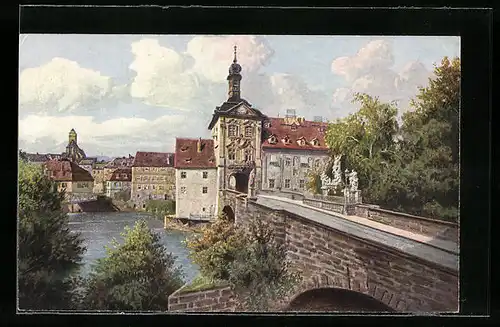 AK Bamberg, Blick auf das Rathaus