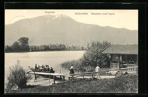 AK Egern am Tegernsee, Überfahrt mit Blick auf die Ringspitze