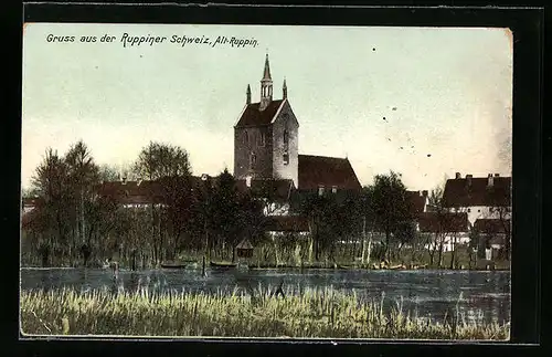 AK Alt-Ruppin, Blick auf die Kirche