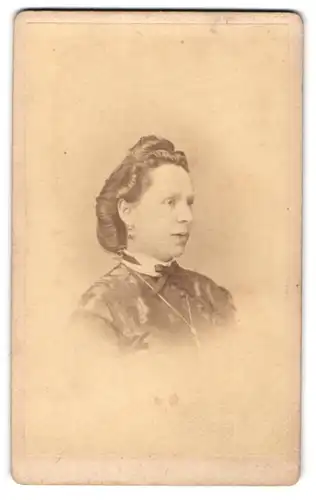 Fotografie W. Höffert, Dresden, Marienstr. 10, Portrait einer schönen Frau mit Hochsteckfrisur