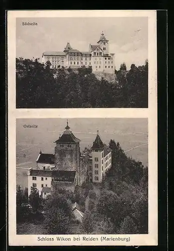 AK Reiden, Marienburg, Schloss Wikon Süd- und Ostseite