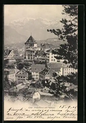 AK Chur, Gasthaus Hofkellerei mit Falknis