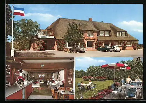 AK Husum /Nordsee, Hotel-Restaurant Rosenburg, Schleswiger Chaussee 65, Innenansicht, Terrasse