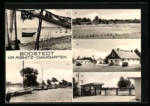 AK Bodstedt /Kr. Ribnitz-Damgarten, Kinderferienlager des VEB Fischkombinat Rostock, An der Ostsee, Am Hafen